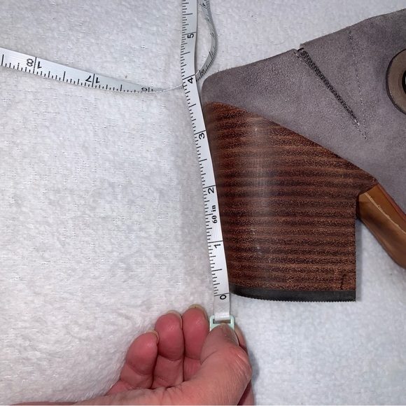 Linea Paolo GUC Gray Suede Leather Block Heel Clog size 8.5 - Picture 11 of 13